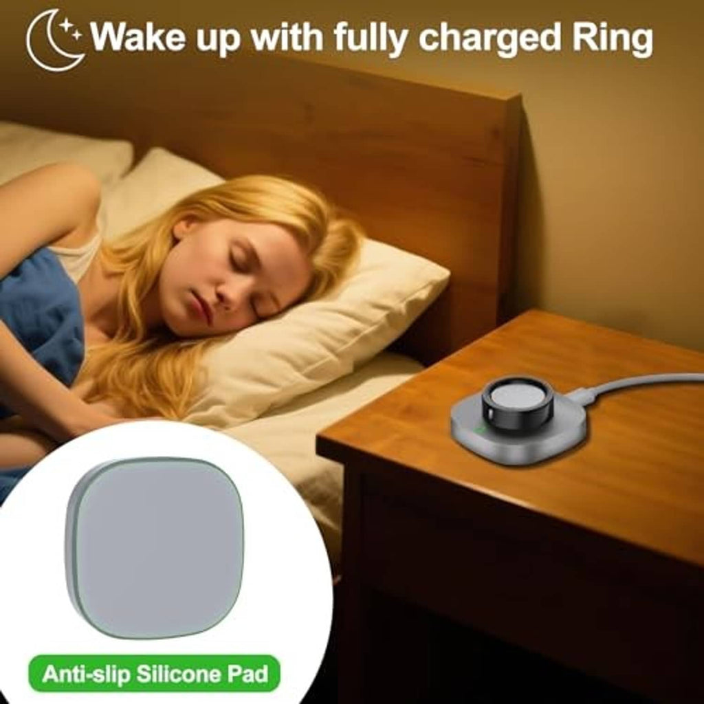 Charging dock with anti-slip silicone pad base and cable