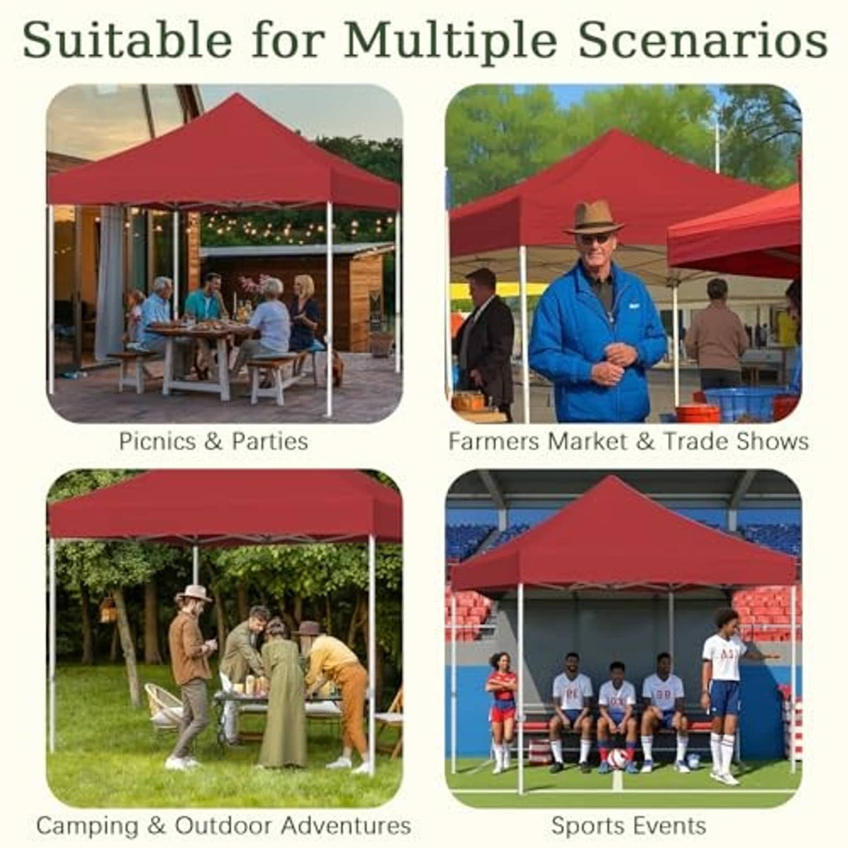 Red pop-up canopy replacement top cover for outdoor events and gatherings