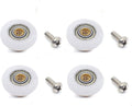 Shower door roller wheel with metal axle screw and brass threaded center