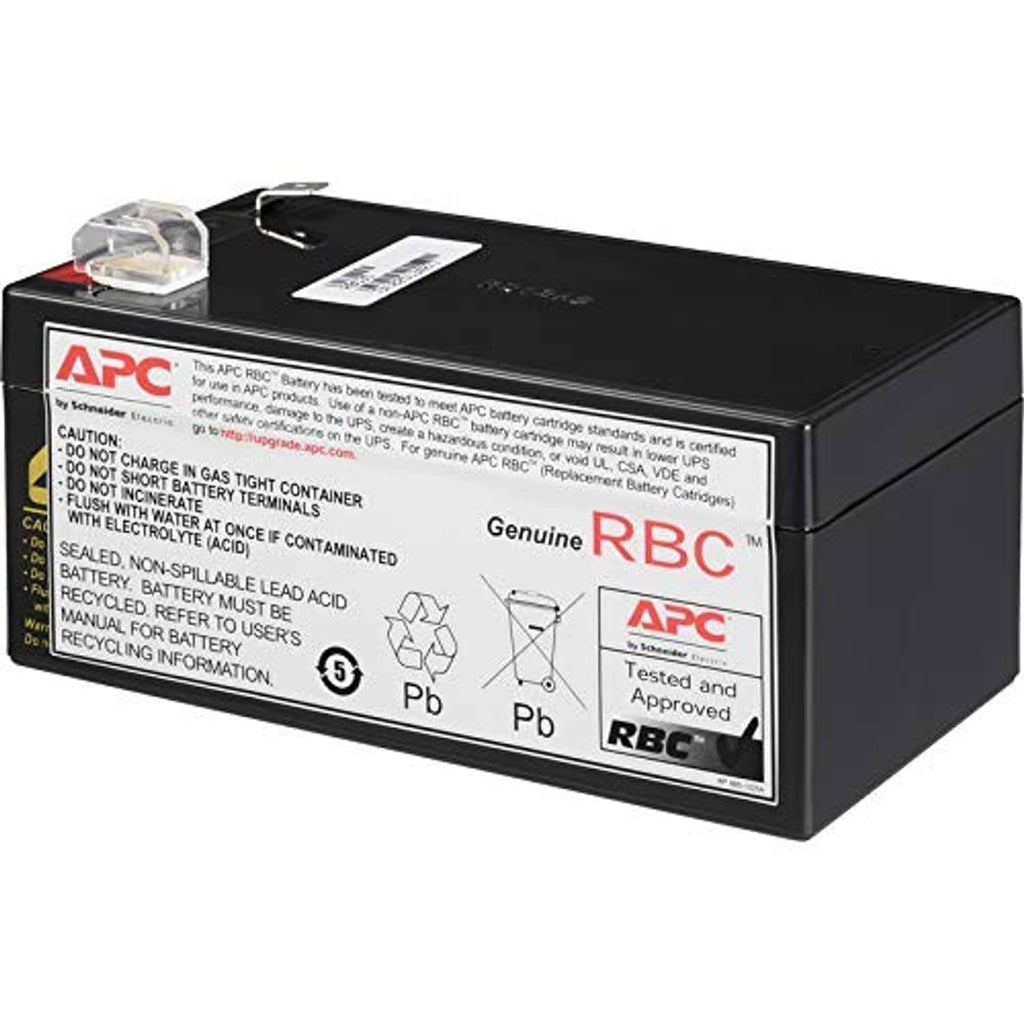APC RBC35 UPS replacement battery, black rectangular unit with top battery connector