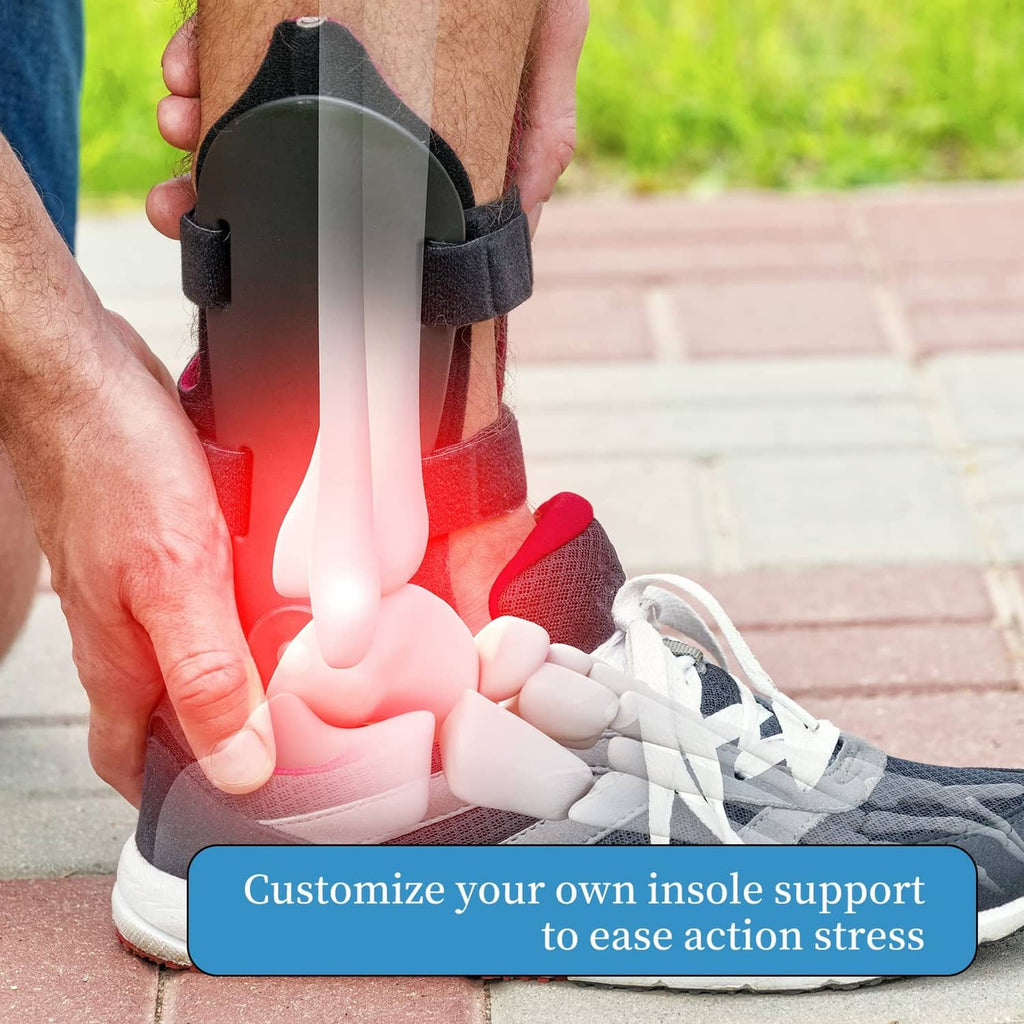 White adhesive felt pad being placed inside a shoe for insole cushioning support.