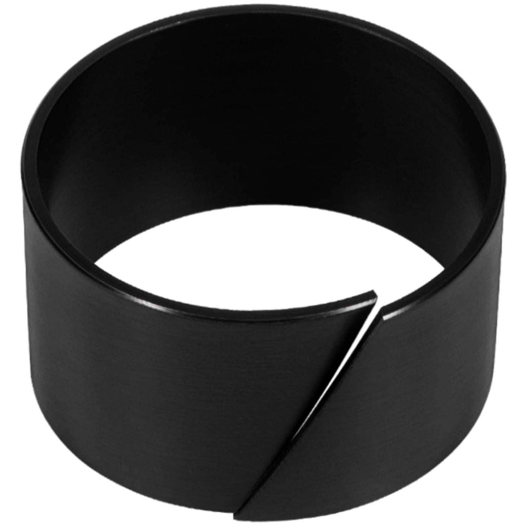 Black hydraulic cylinder seal ring with cut seam detail close-up