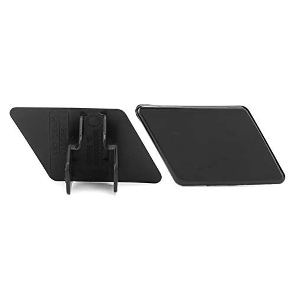 Headlight washer nozzle replacement cover pair, black backs with molded brackets