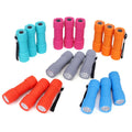 Assorted LED mini flashlights in teal, pink, gray, orange, blue, and red (18-pack)