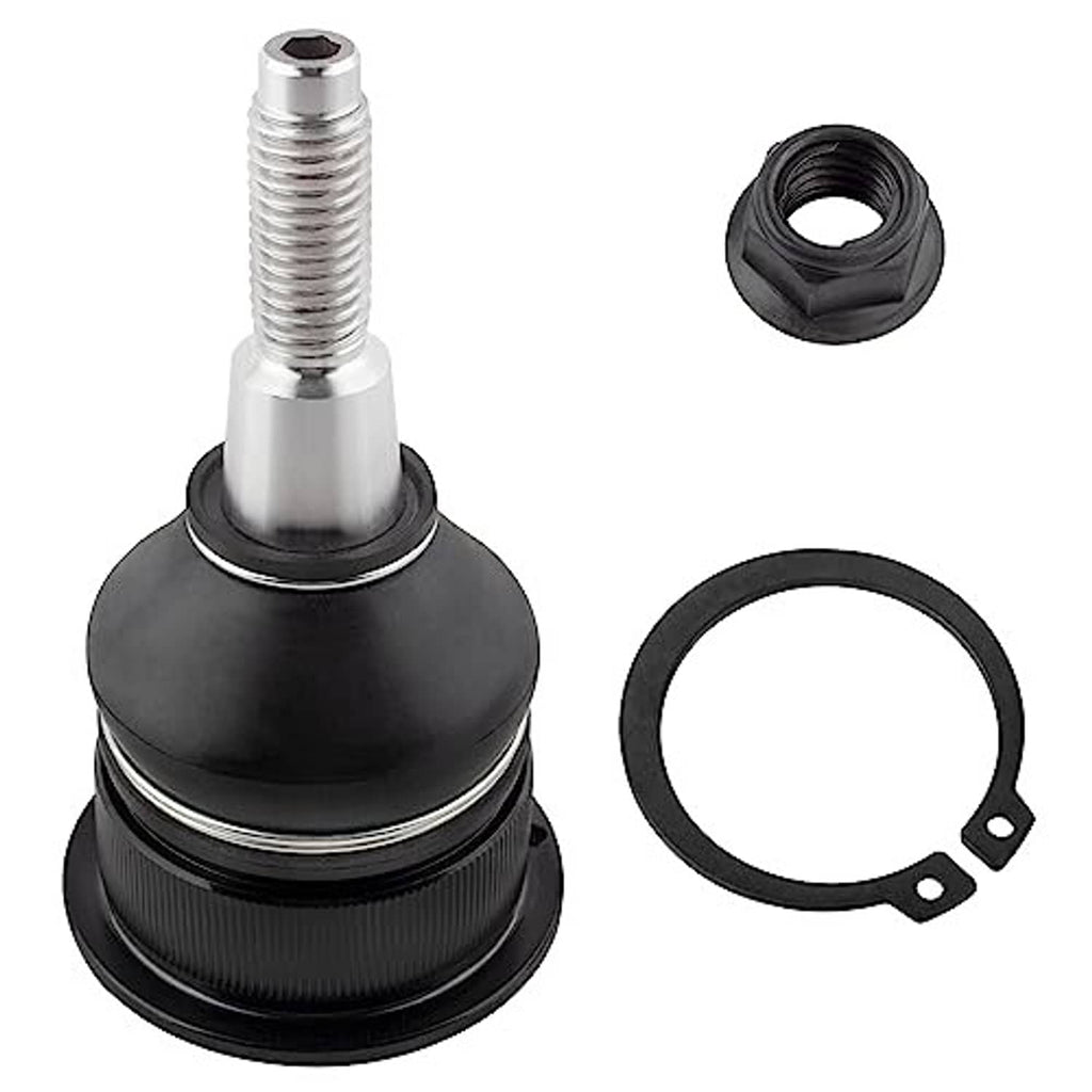 Front upper ball joint with rubber boot, metal stud, nut, and seal ring