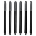Permanent fabric markers set, dark grey ink, black barrels with grey caps (6 pack)