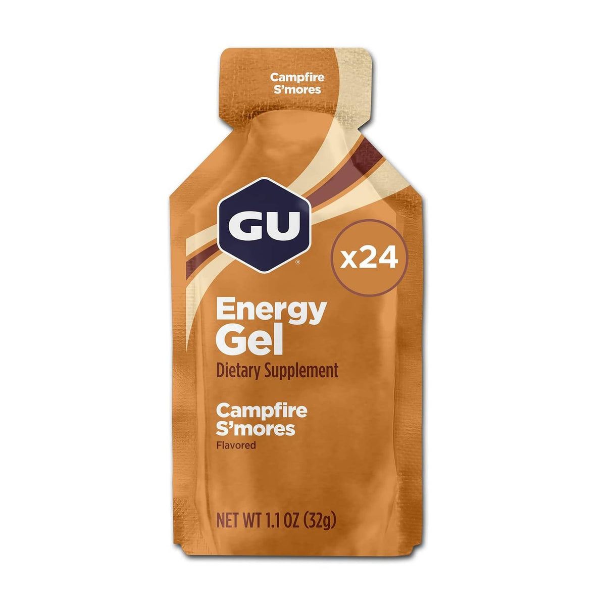 GU Energy gel pouch multipack, Campfire S'mores flavor, x24, 1.1 oz (32 g)