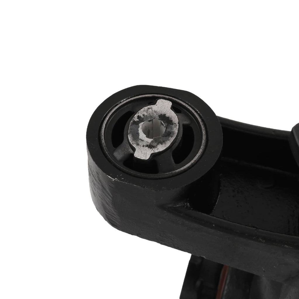Rear differential carrier assembly close-up of black rubber bushing and mounting surface