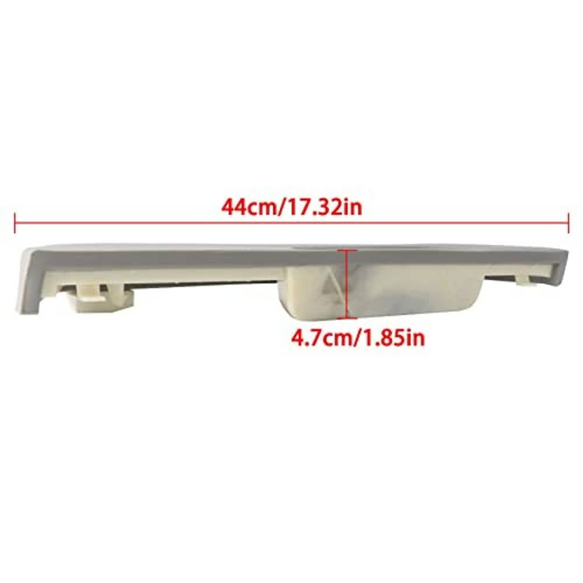 Door armrest cover, 44 cm length, with underside mounting tab