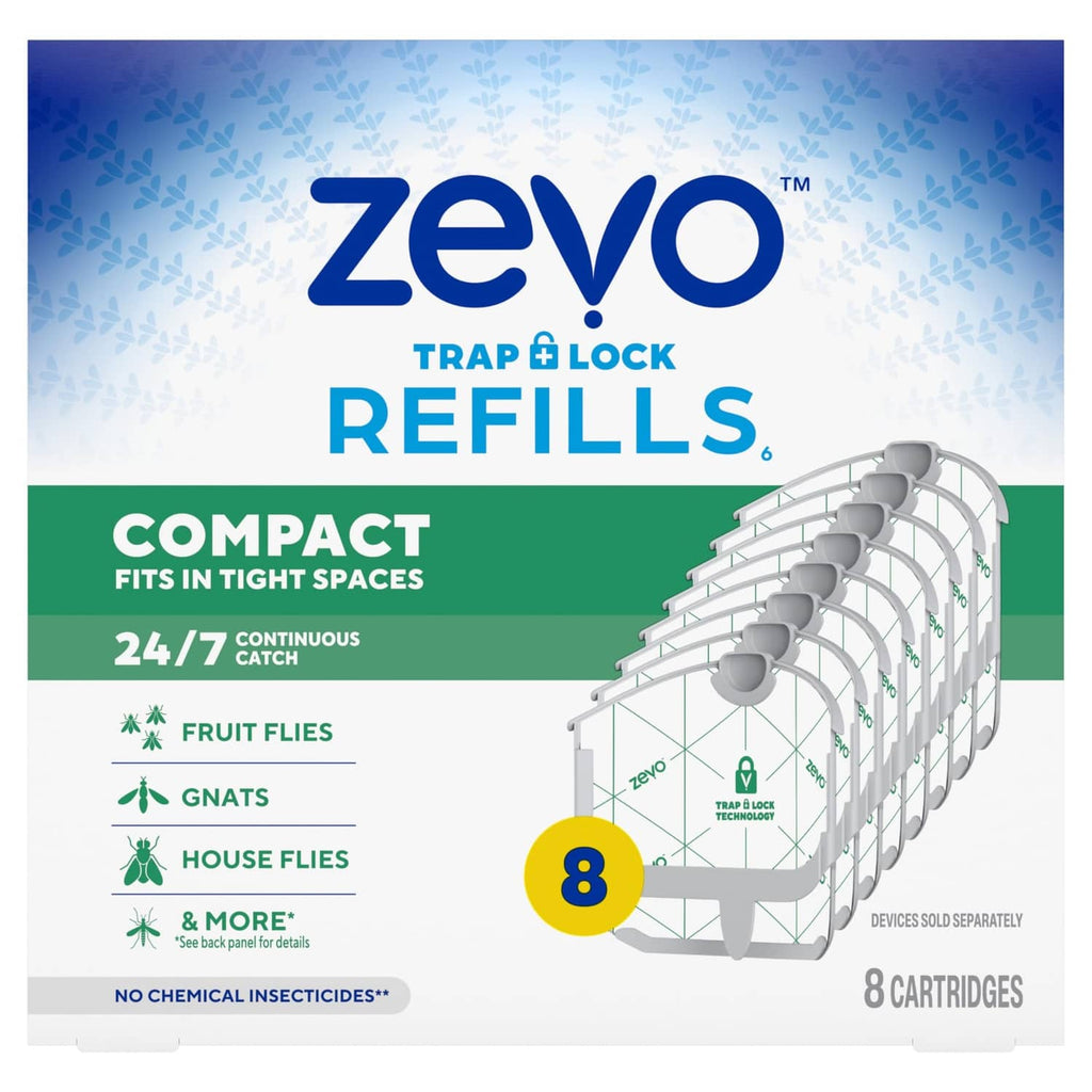 Zevo compact trap refill cartridges box, 8 count, white