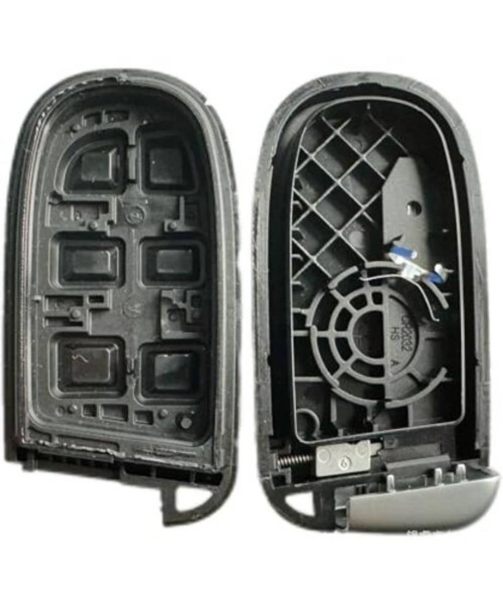 Open key fob case showing interior circuit panel and speaker grille