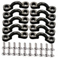 Kayak pad eye kit: black U-shaped deck loops with mounting holes