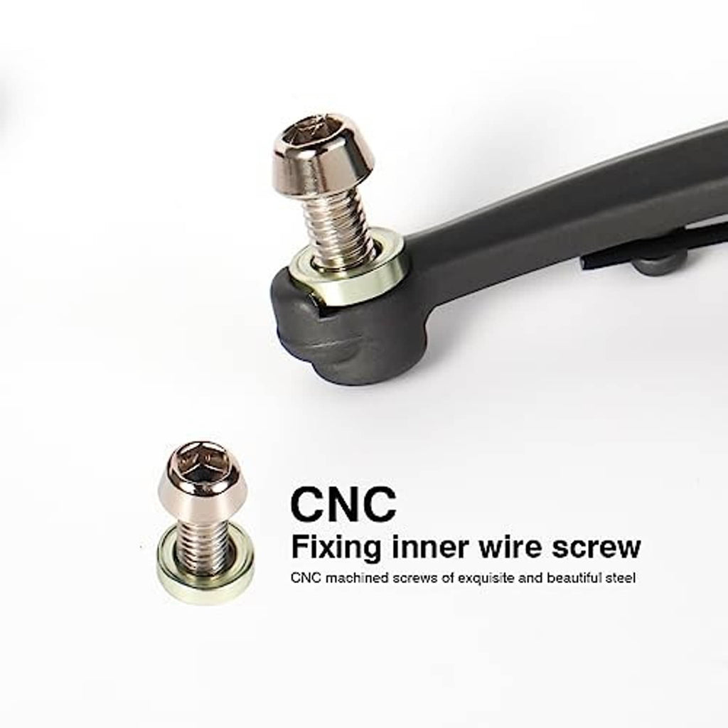 Close-up of V brake fixing inner wire screw with CNC machined bolts