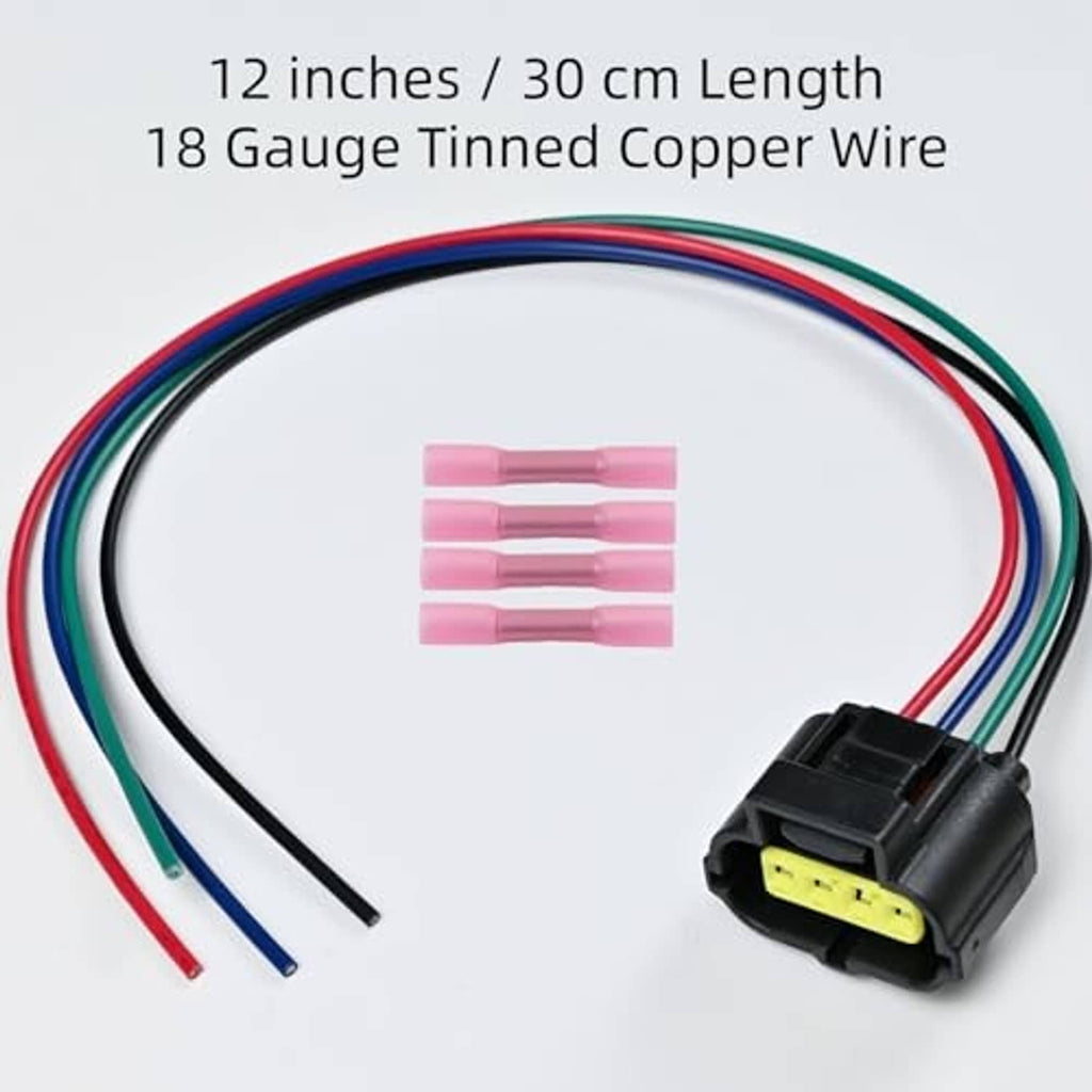 12 in 18-gauge tinned copper wire harness with yellow 4-pin connector