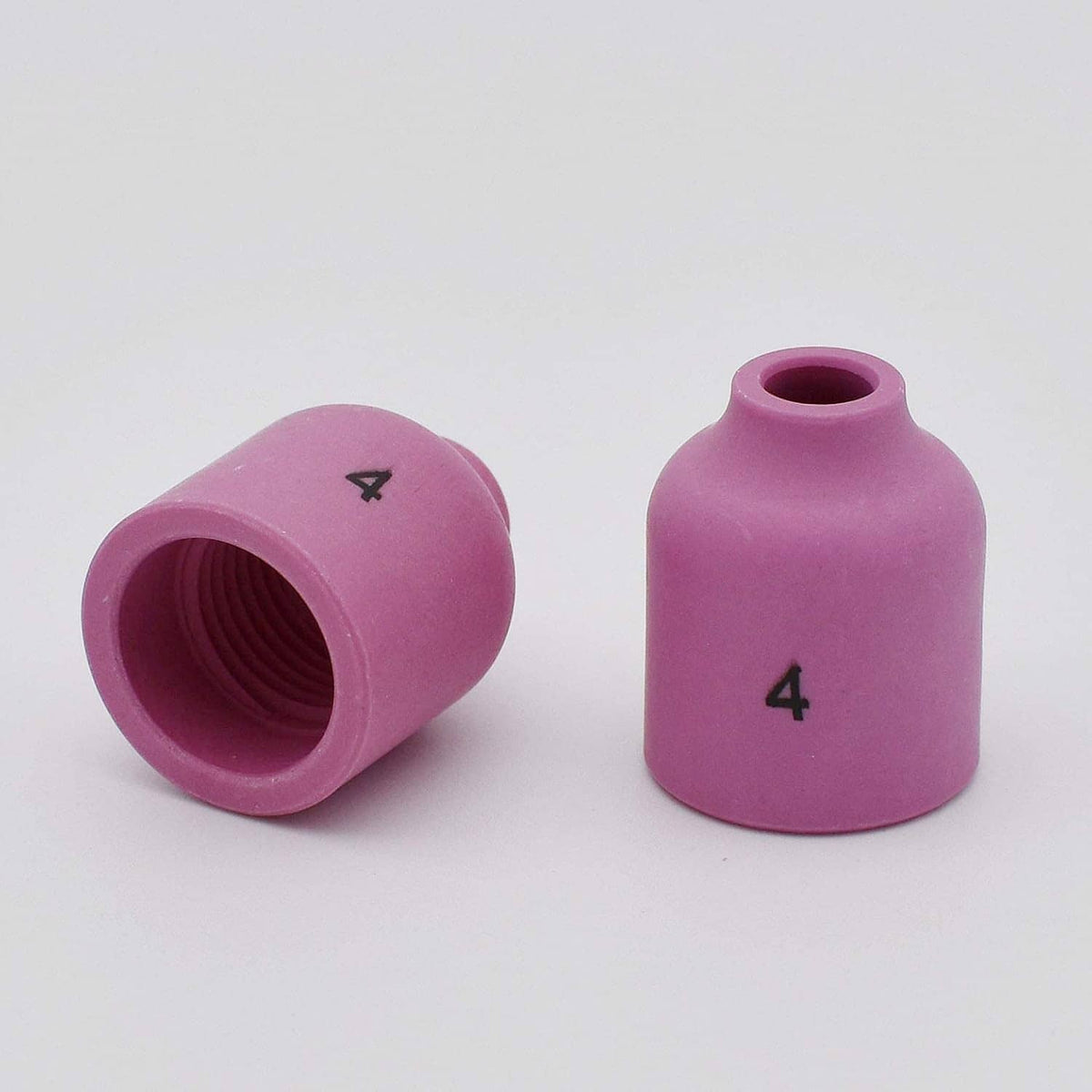 Purple ceramic gas lens nozzle cup, side ID hole; marked 4