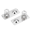 Metal battery contact plates with spring assemblies, 21x9mm size (pair shown)