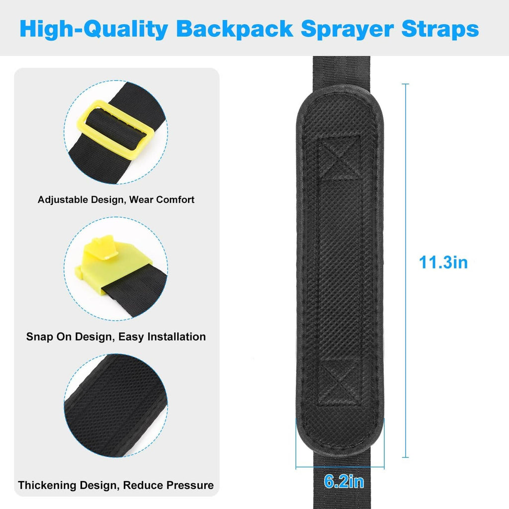 Long black strap with textured panel and yellow adjustment buckle tab