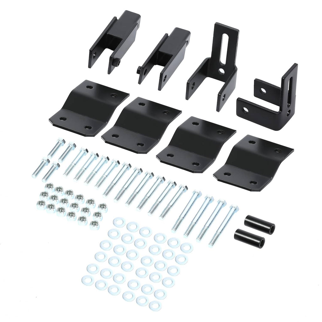 4 in steel golf cart block lift kit brackets with hardware, black powder-coated