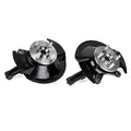 Front wheel hub bearing and steering knuckle assembly, black and silver, with wheel studs