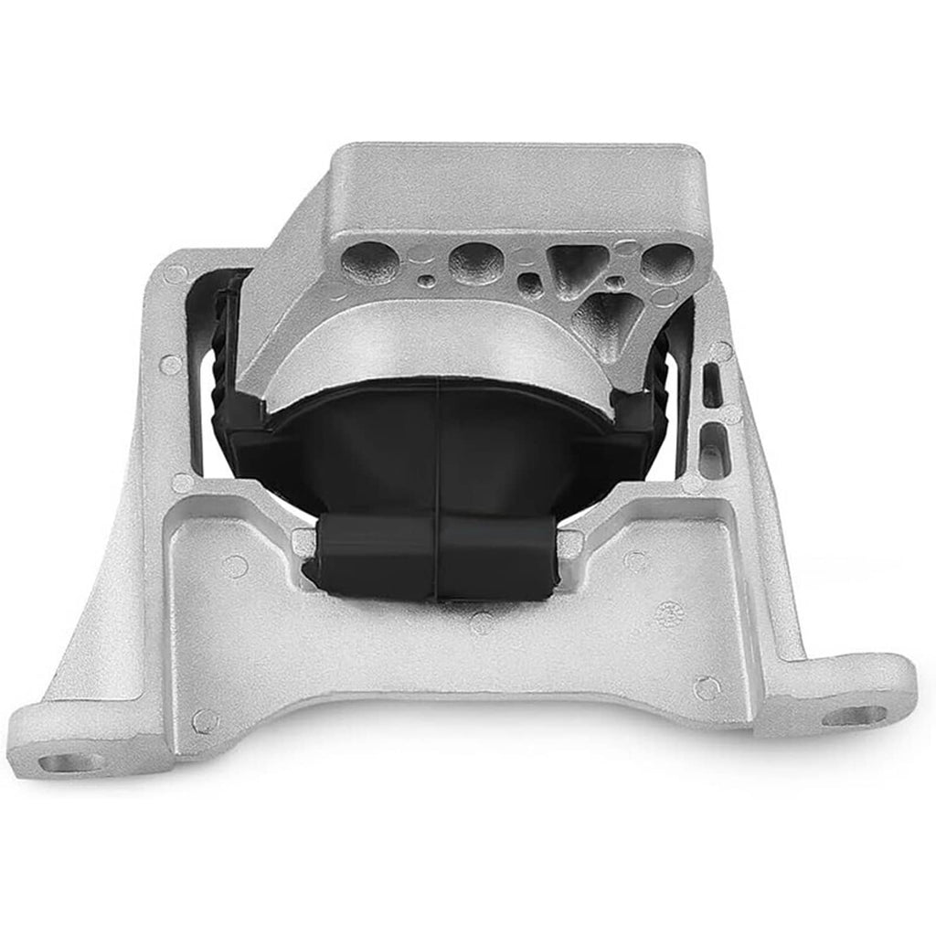 Engine mount bracket with black rubber insert and silver metal support arms