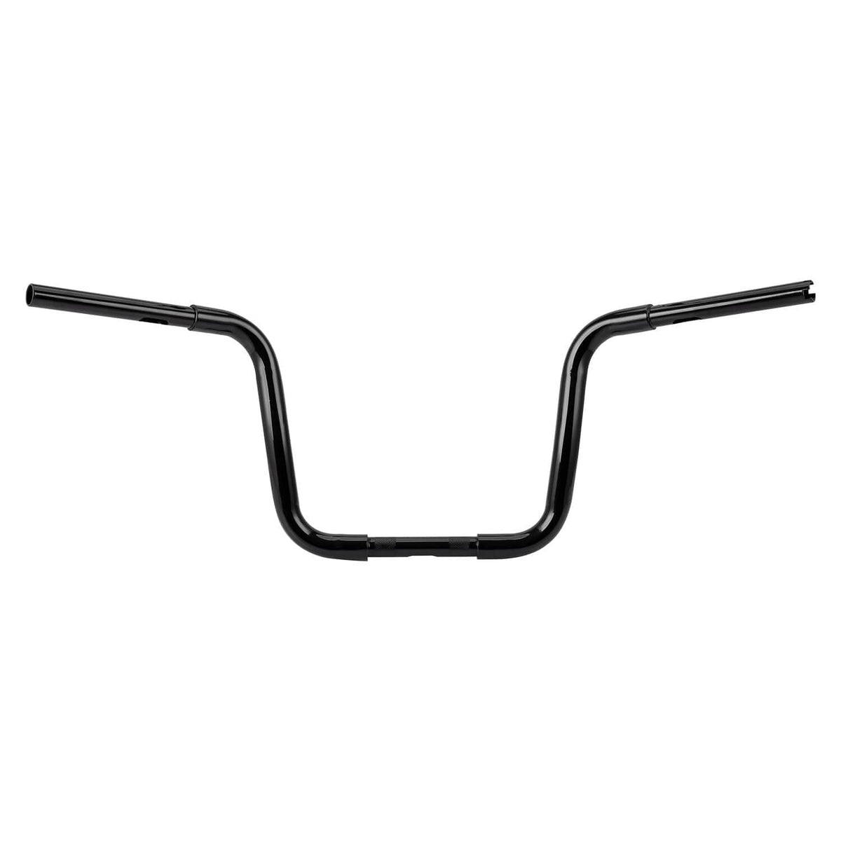 Black ape-hanger handlebars with low center and upward curved ends