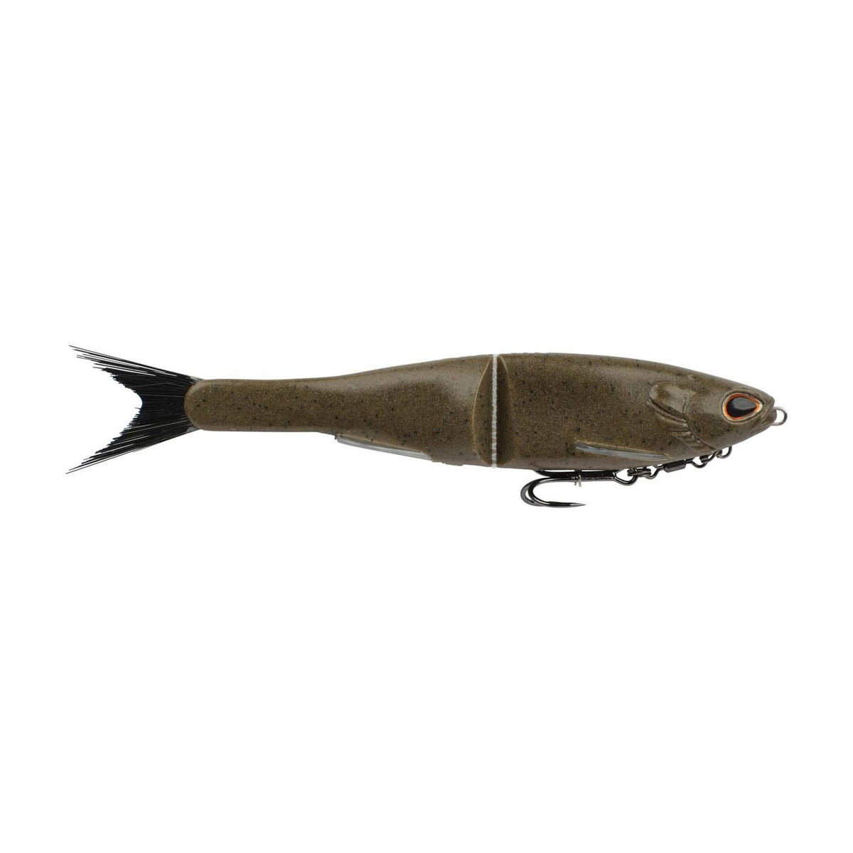 Berkley PowerBait Nessie 9in soft plastic glide bait in green pumpkin