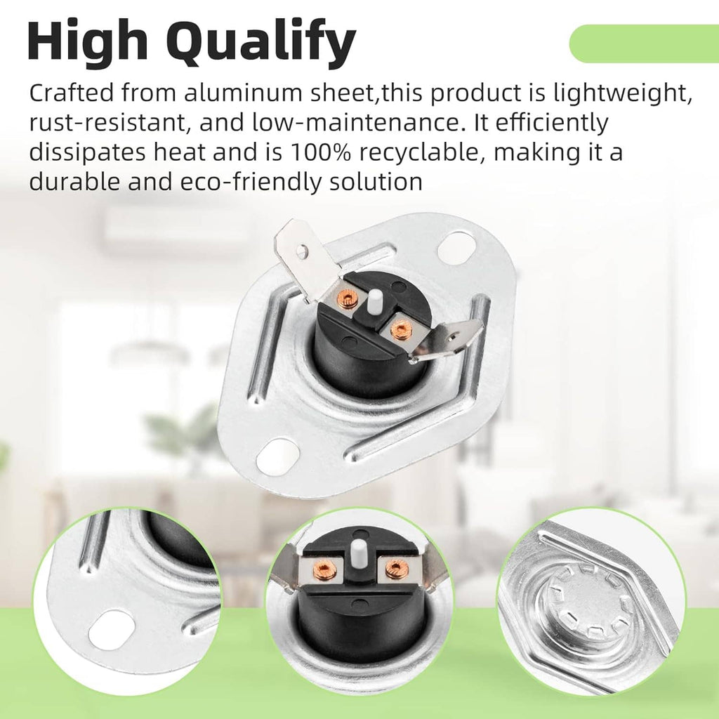 Flame rollout limit switch with metal plate and black protective sensor dome