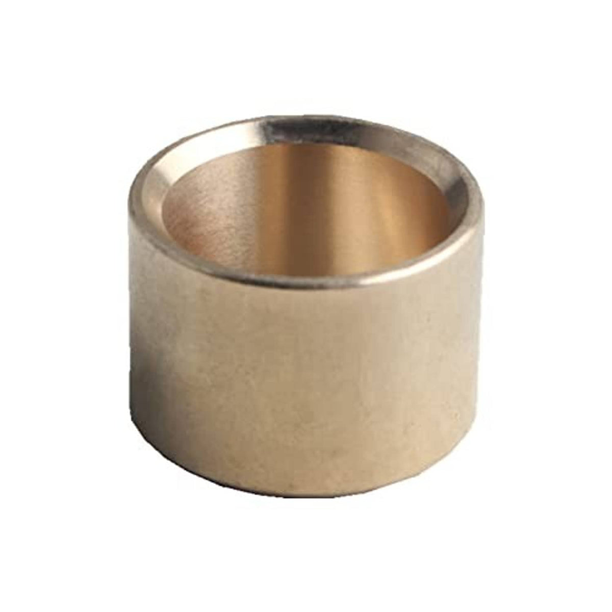 Brass shifter bushing cylinder with open top and dark inner rim