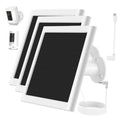 Solar panel charger kit showing two white panels, black glass, wall mounts, and cables