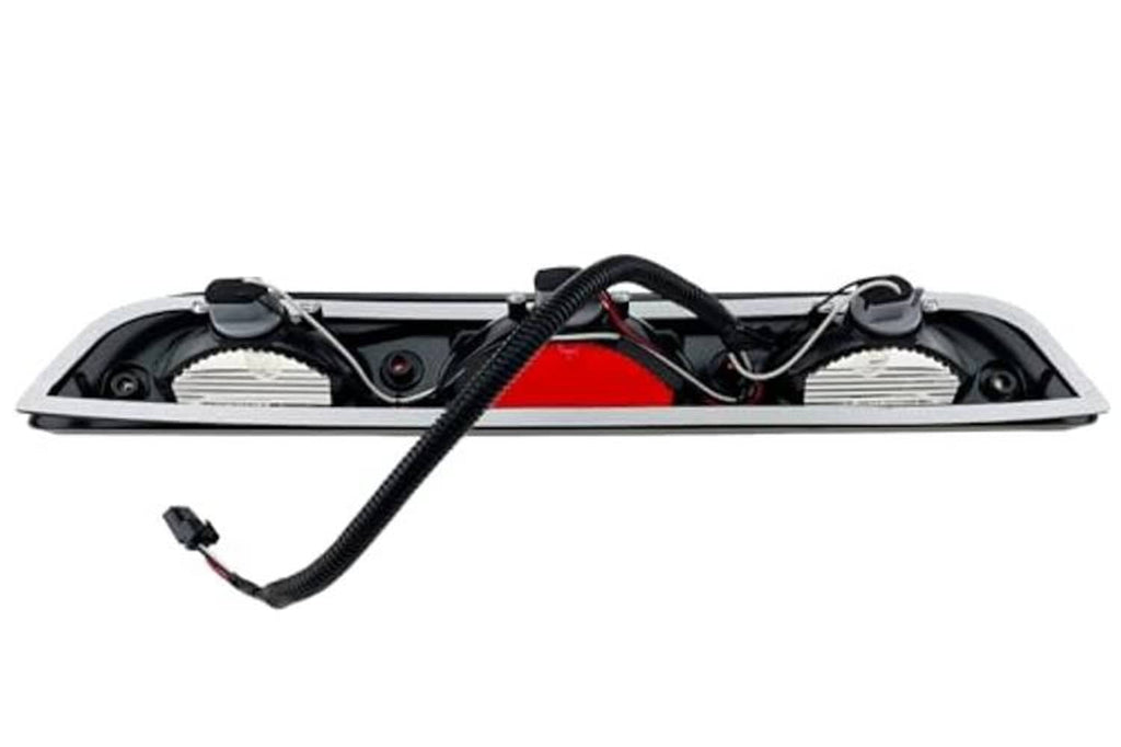Center high mount third brake light base with wiring harness and mounting points