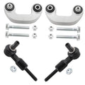 Front outer tie rod end & sway bar end link kit with 2 grey brackets, black joints, bolts