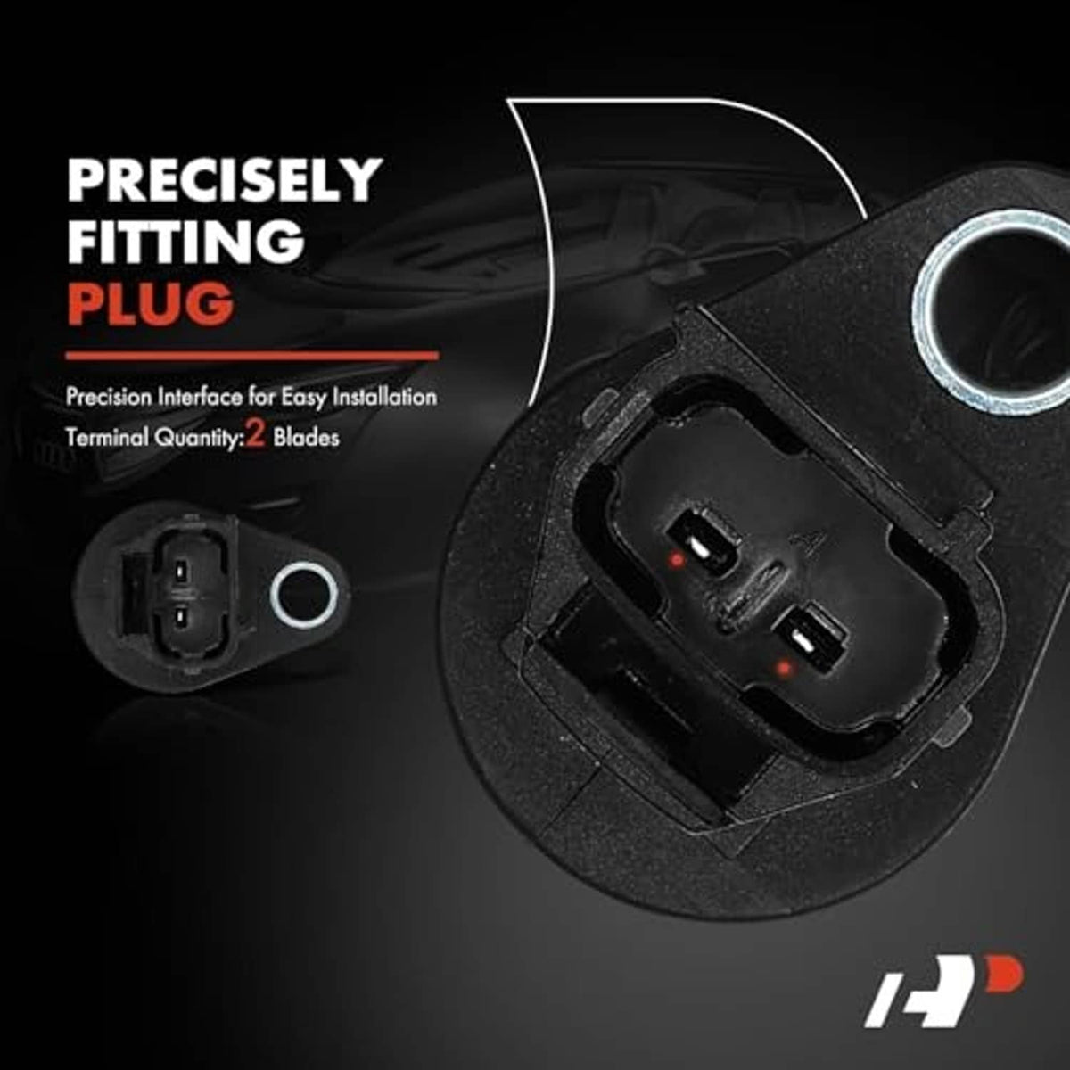Camshaft position sensor connector plug with metal contact ring