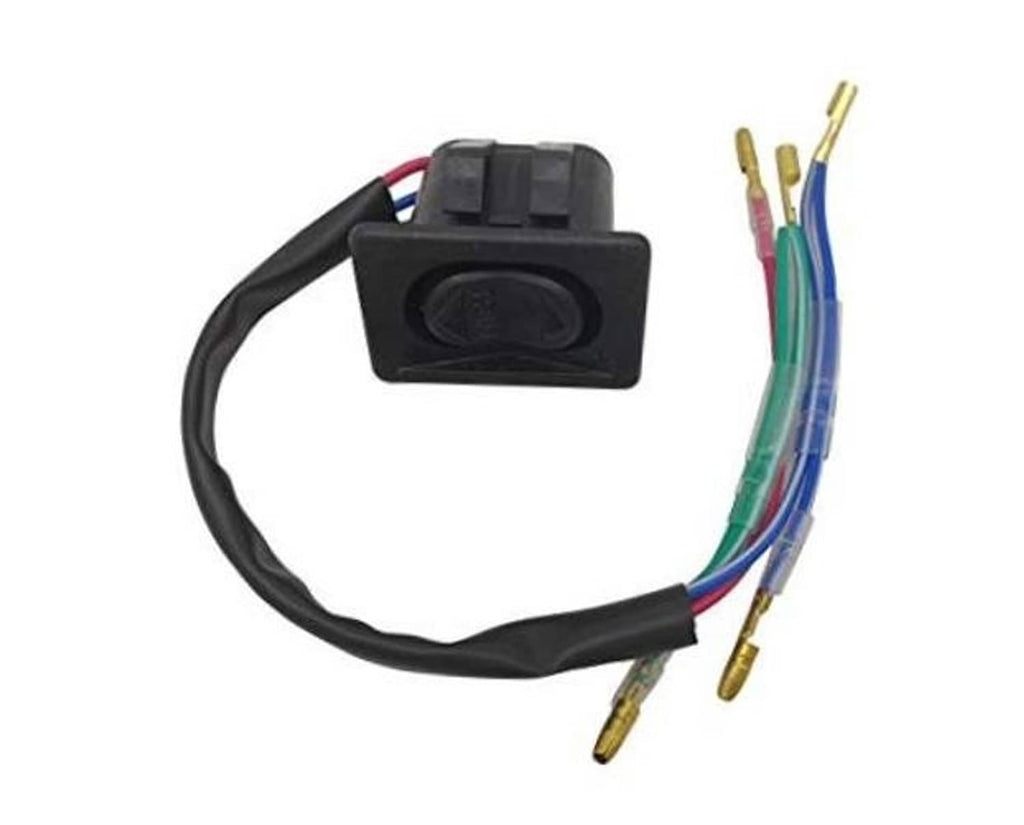 Black trim tilt switch with wiring harness and gold spade terminals