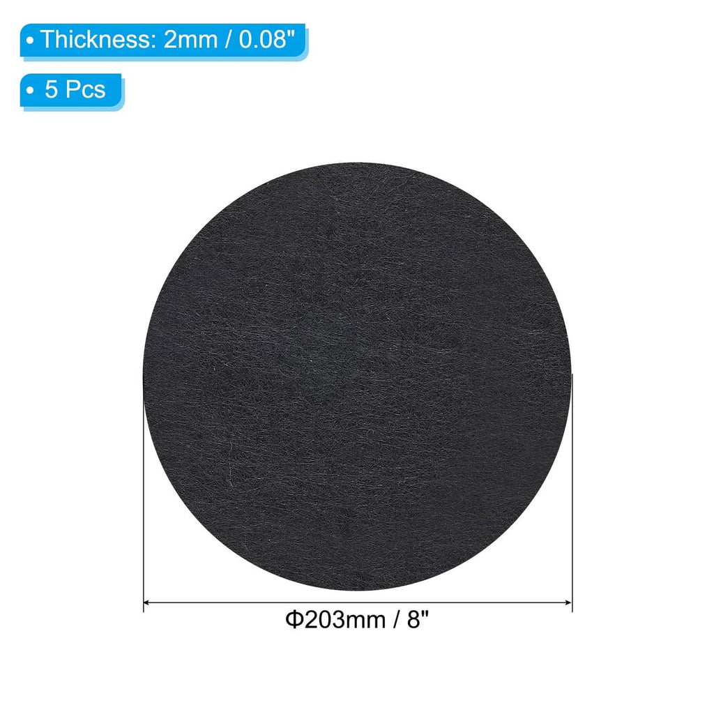 Black round felt pad with smooth surface and clear circular shape