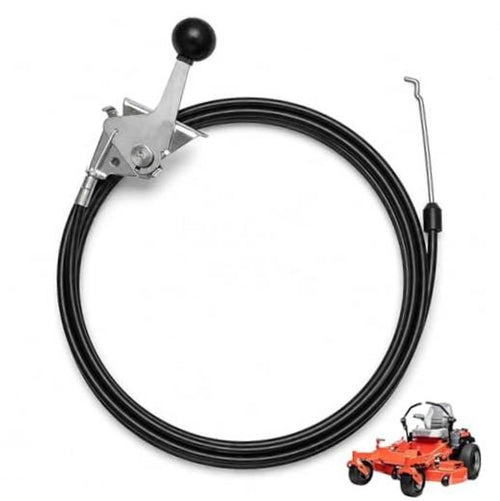 Throttle control cable assembly with black coiled cable and mounting bracket with knob