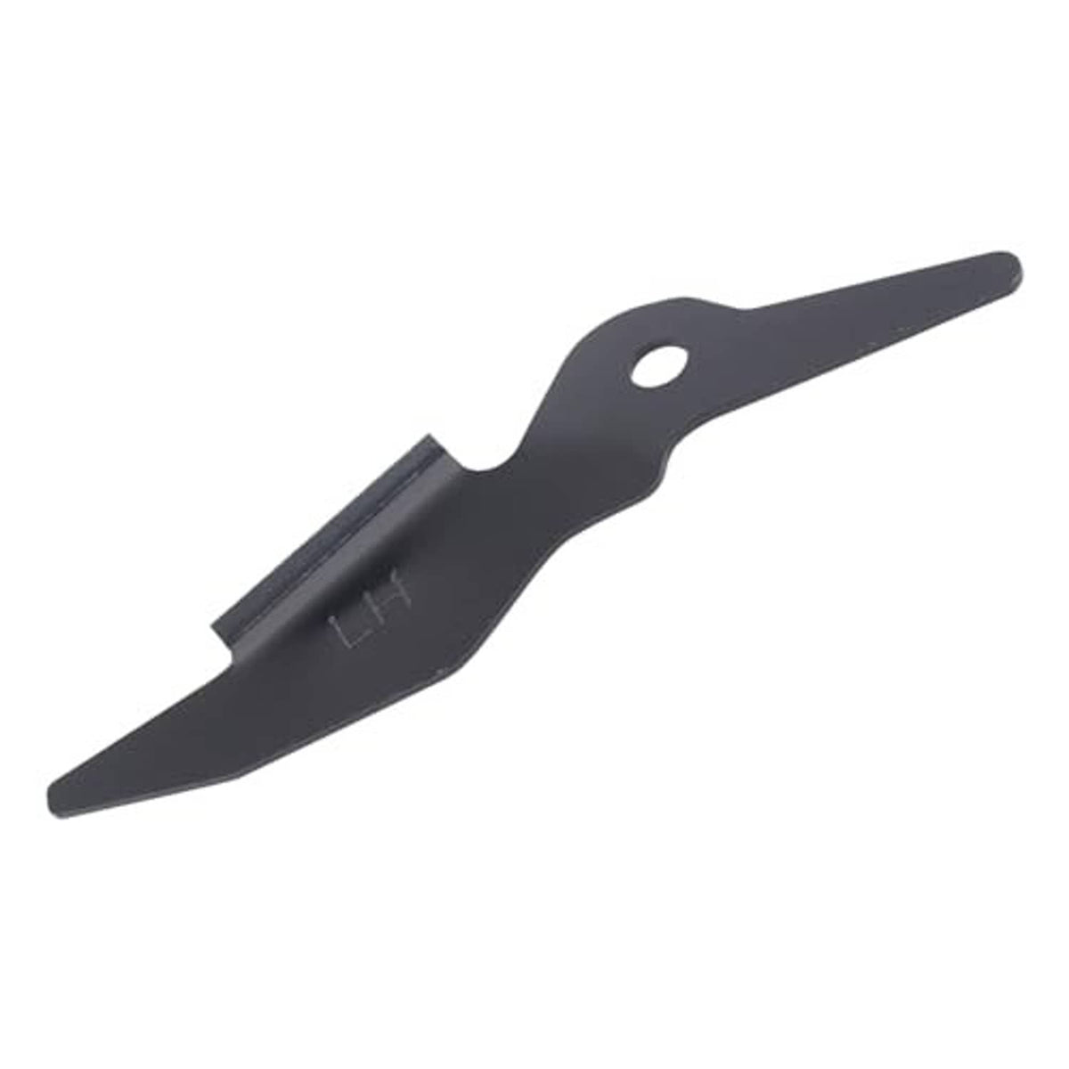 Black bumper bracket with mounting hole and long slotted support arm