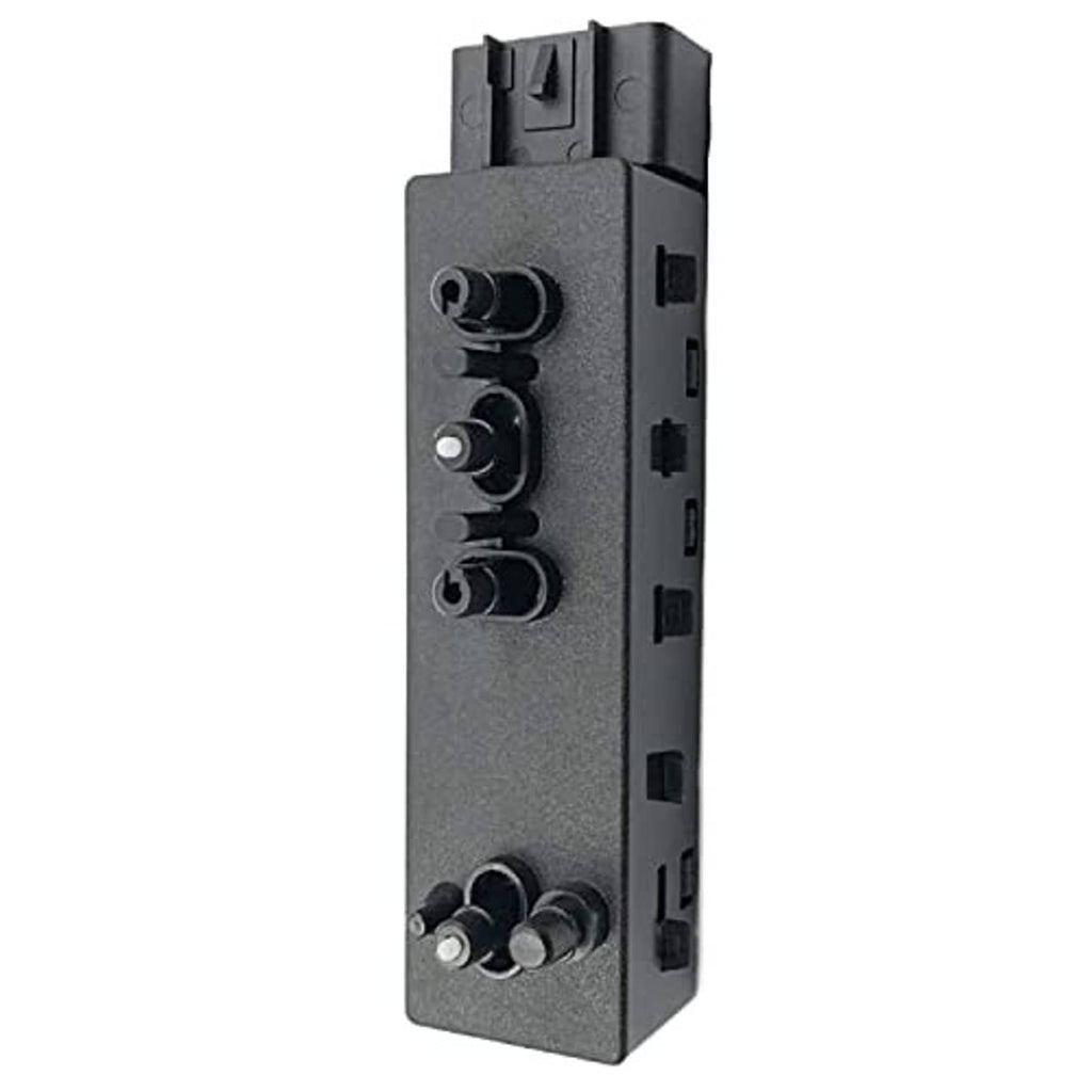 Power seat control switch panel with rotary dials and multiple side electrical ports