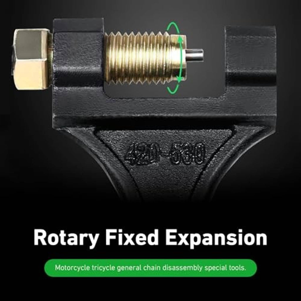 Chain breaker jaws with rotary fixed expansion threaded mechanism and pin