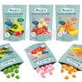 Amara organic smoothie melts variety pack, Mighty Sweet Greens, Mixed Red Berries, Mango Carrots pouches