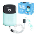 Rechargeable aquarium air pump with mint body and black control panel
