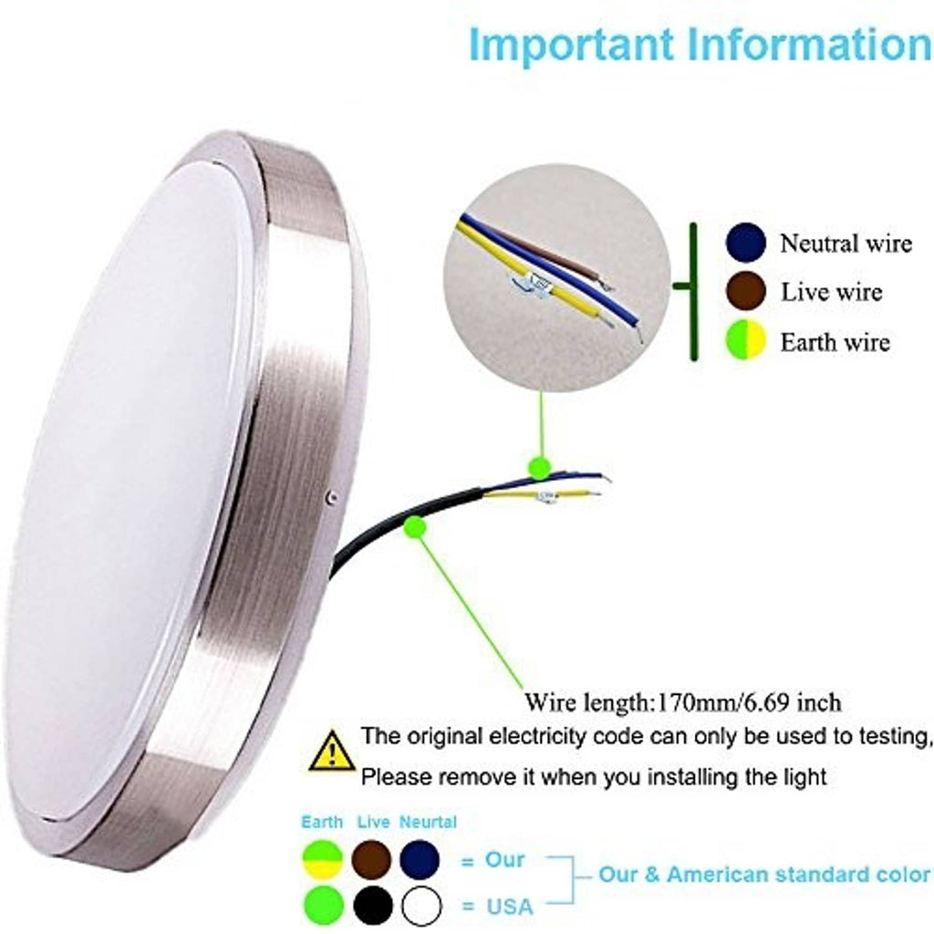 Slim round flush-mount LED ceiling light with brushed aluminum housing and frosted lens
