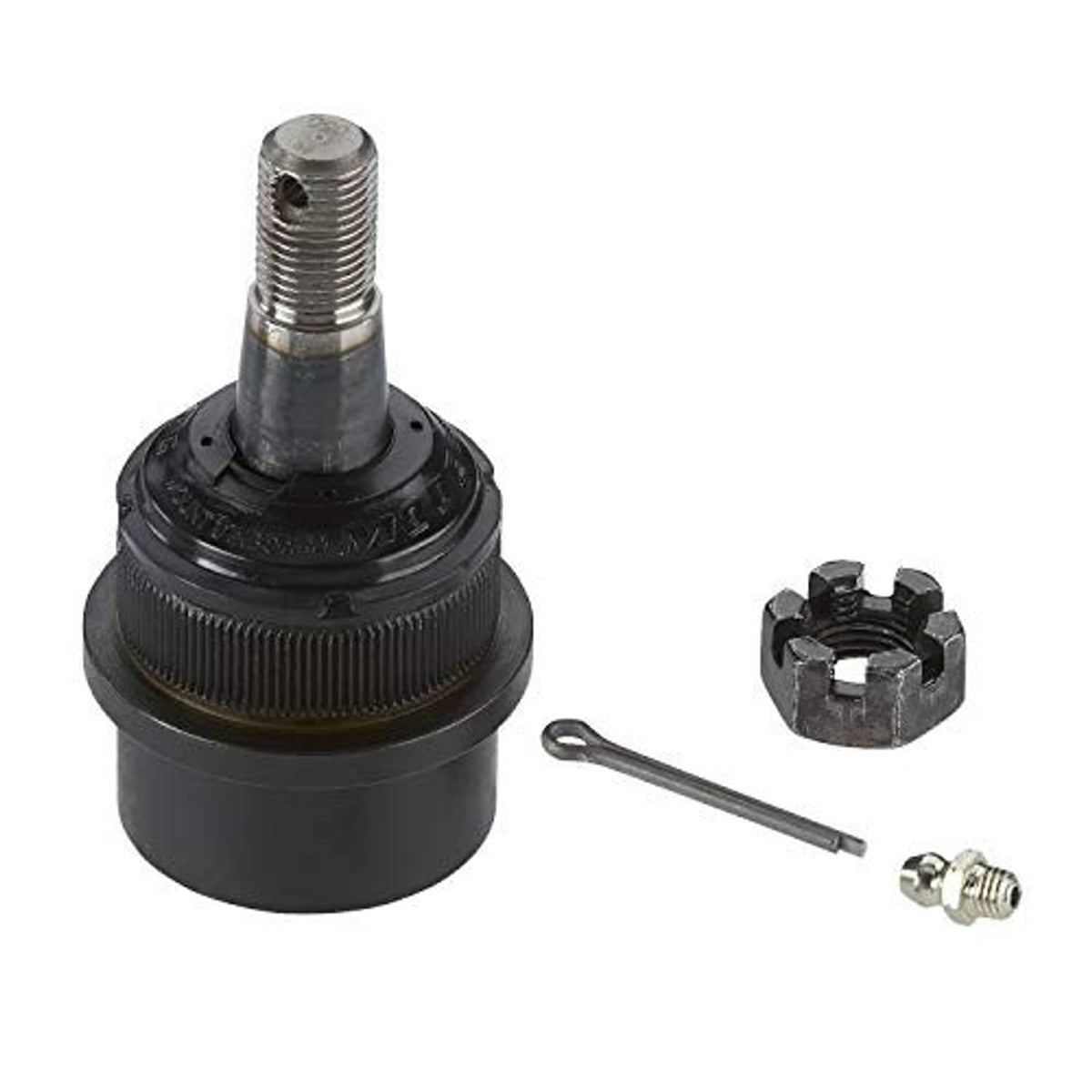 Front upper ball joint with threaded stud and included mounting parts