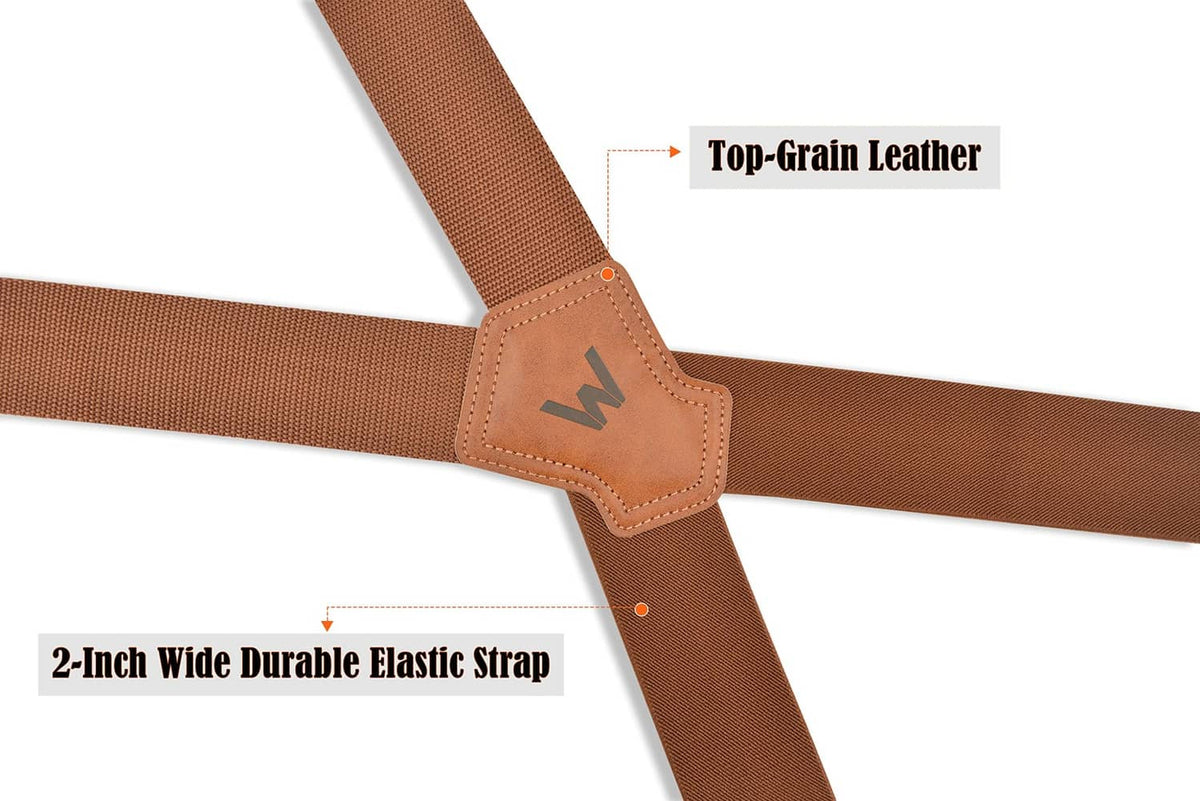RivetOak WELKINLAND Brown 2 inch 2" Wide Strap For Body Size Up To 6.4 Feet,