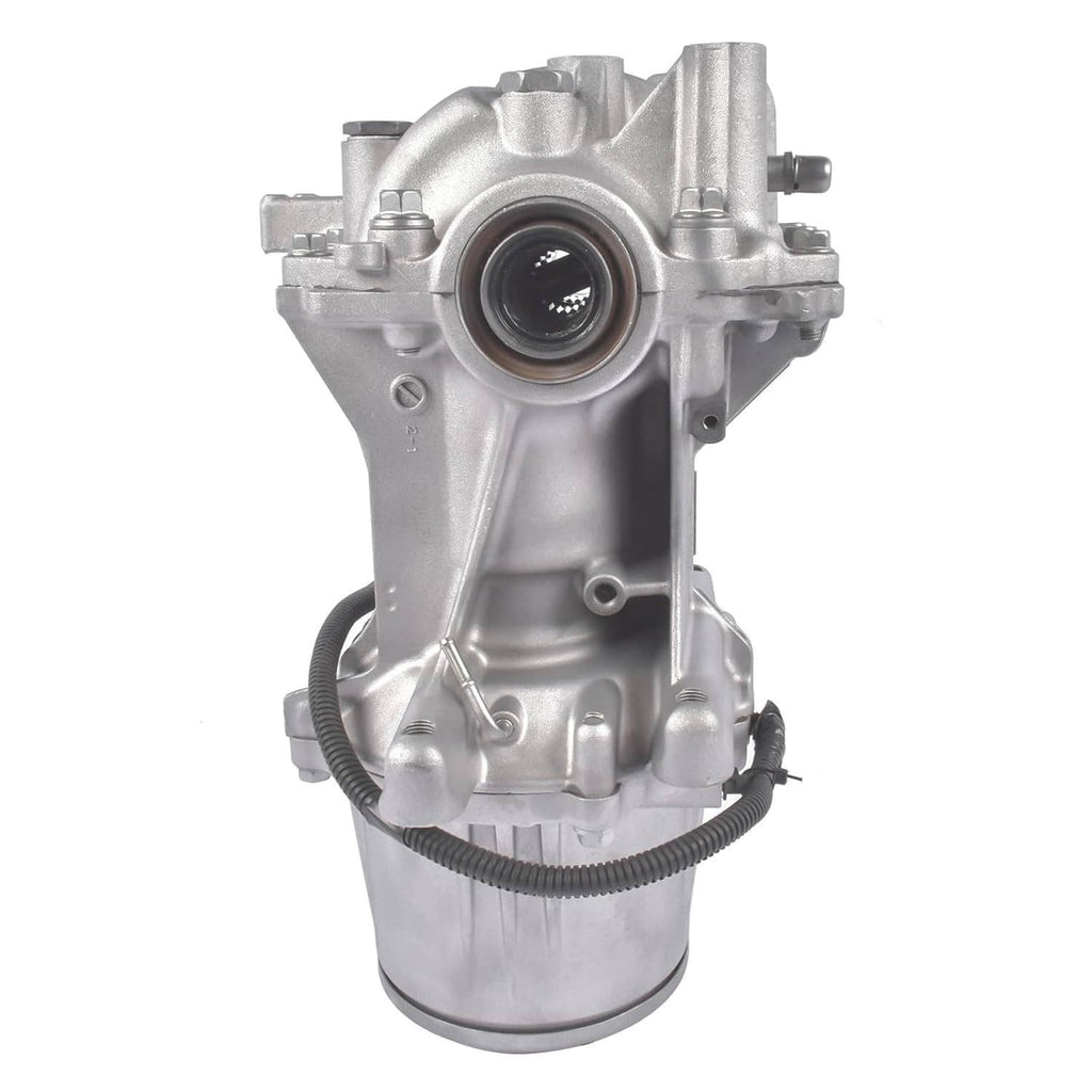 Rear axle differential carrier assembly end view with round bearing seal opening