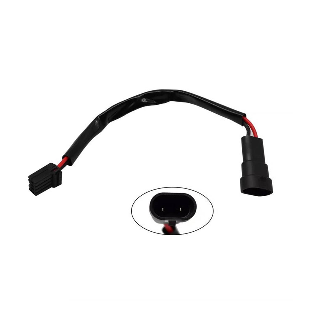 HID ballast wiring harness with connector ends and black sensor-style plug