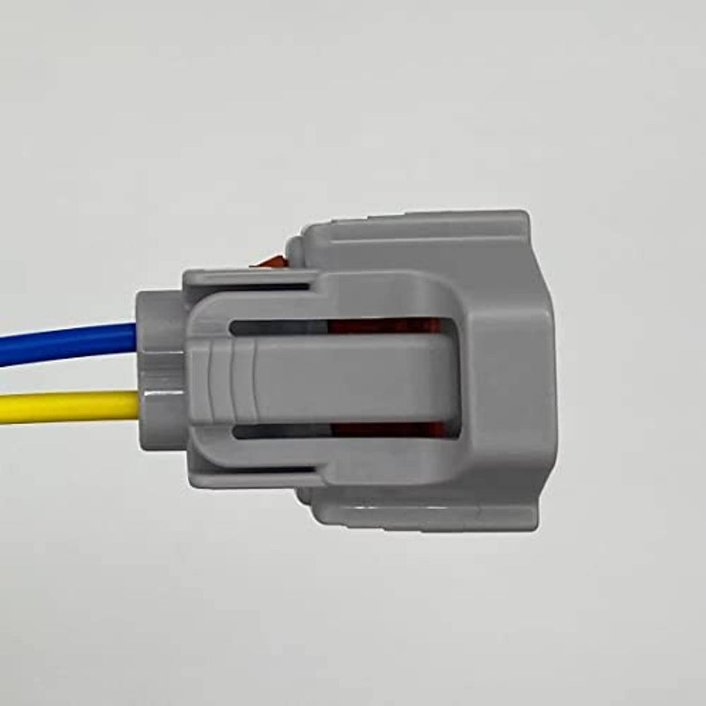 Crankshaft position sensor connector, gray 2-pin housing with blue and yellow wire leads