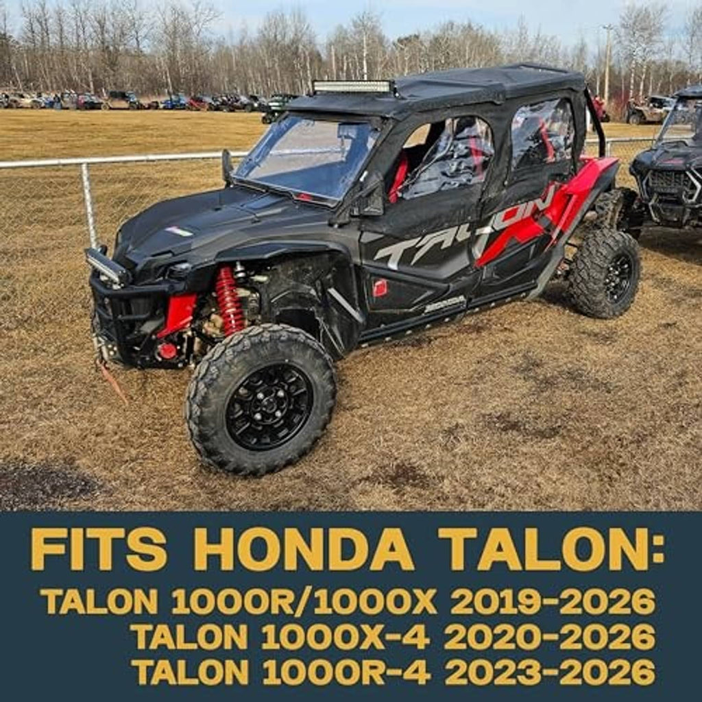 Ceramic brake pads shown with an off-road UTV, front three-quarter view
