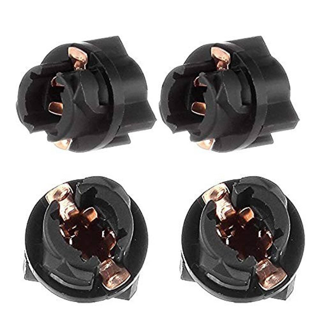 T5 LED bulbs showing black housing and copper contact pins for twist lock