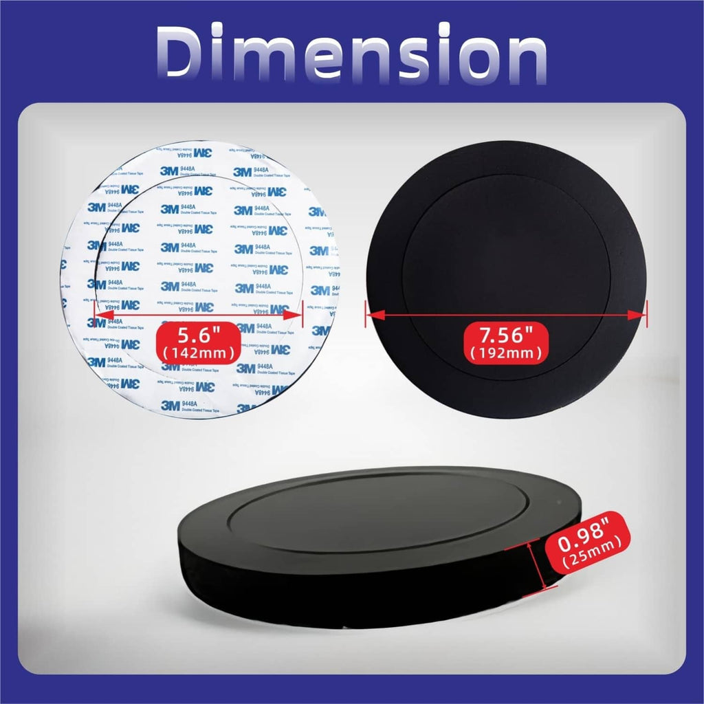 Black round speaker foam ring with white self-adhesive backing pad