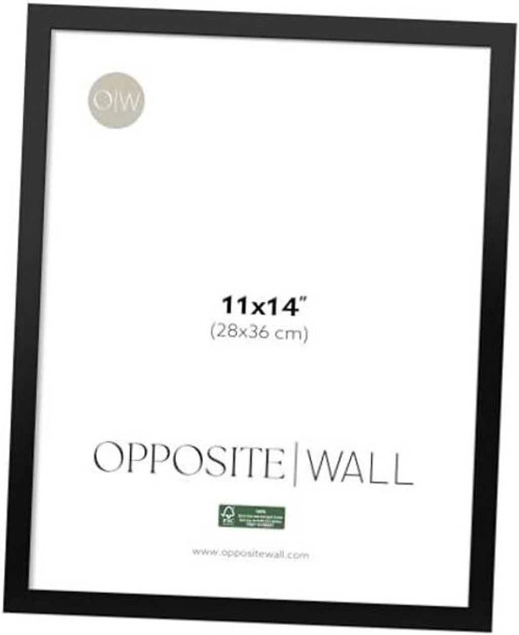 Black 11x14 in solid pine picture frame with flat front opening